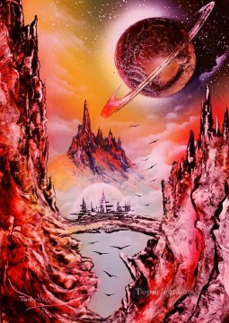 テクスチャーのある土星のトニー・ベガスの眺め Oil Paintings
